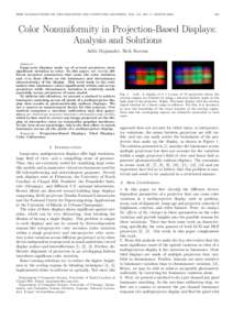 IEEE TRANSACTIONS ON VISUALIZATION AND COMPUTER GRAPHICS, VOL. XX, NO. Y, MONTH[removed]Color Nonuniformity in Projection-Based Displays: Analysis and Solutions