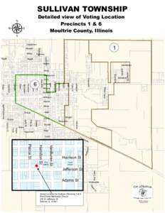 SULLIVAN TOWNSHIP Detailed view of Voting Location Precincts 1 & 6 E. Park St. Moultrie County, Illinois