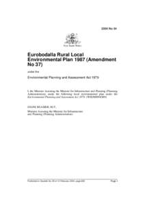 2004 No 54  New South Wales Eurobodalla Rural Local Environmental Plan[removed]Amendment