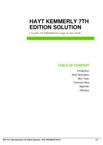 HAYT KEMMERLY 7TH EDITION SOLUTION 4 Aug, 2016 | PDF-WWOM5HK7ES12 | Pages: 35 | Size 1,619 KB TABLE OF CONTENT Introduction