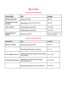 Day County County Government Records County Office Title