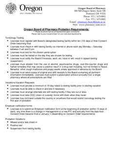 Oregon Board of Pharmacy 800 NE Oregon Street, Suite 150 Portland, OR[removed]Phone: [removed]Fax: [removed]E-mail: [removed]