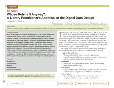 Feature  OPINION Bulletin of the American Society for Information Science and Technology – June/July 2011 – Volume 37, Number 5