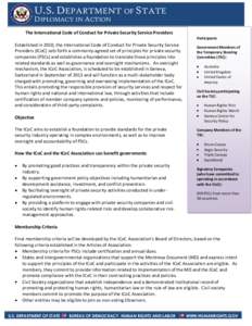 Fact Sheet: The International Code of Conduct for Private Security Service Providers