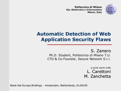 Politecnico di Milano  Dip. Elettronica e Informazione Milano, Italy  Automatic Detection of Web