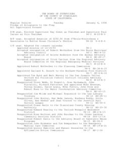January 4, [removed]Board of Supervisors Minutes