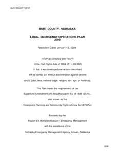 Burt County /  Nebraska / Federal Emergency Management Agency / National Incident Management System / Tekamah /  Nebraska / Emergency management / Public safety / Management