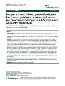 Pre-eclampsia / Gestational hypertension / Soluble fms-like tyrosine kinase-1 / Eclampsia / HELLP syndrome / Hypertension / Proteinuria / Renal biopsy / Renal failure / Medicine / Health / Medical emergencies