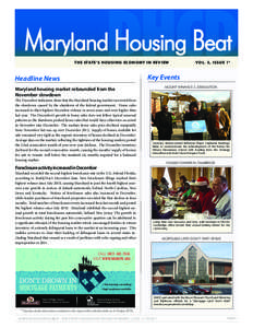 DHCD  Maryland Housing Beat THE STATE’S HOUSING ECONOMY IN RE VIEW