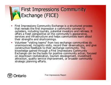 First impression / Deseronto / Community