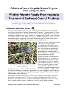 Wildlife-Friendly Plastic- Free Netting in Temporary Erosion and Sediment Control Products factsheet