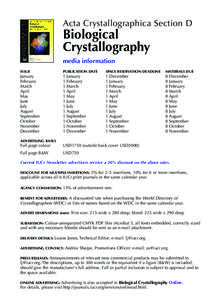 Acta Crystallographica Section D  Biological Crystallography media information ISSUE