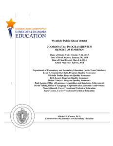 Westfield Public Schools CPR Final Report 2014