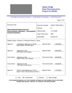 ORAU TEAM Dose Reconstruction Project for NIOSH Oak Ridge Associated Universities I Dade Moeller & Associates I MJW Corporation Page 1 of 51