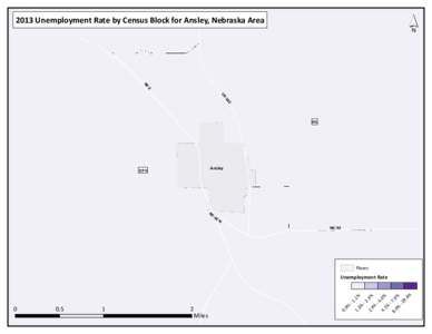 ´  2013 Unemployment Rate by Census Block for Ansley, Nebraska Area NE 2