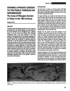 Sawako Ono The Case of Rikugien Garden  OPENING A PRIVATE GARDEN TO THE PUBLIC THROUGH AN INTERMEDIARY The Case of Rikugien Garden