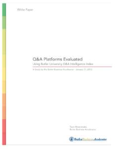 Q&A Platforms evaluated using Butler University Q&A Intelligence Index