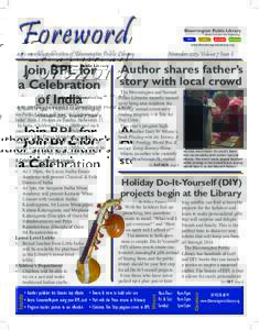 Foreword  Bloomington Public Library Books are just the beginning.  Find