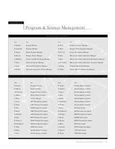 APPENDIX E  Program & Science Management P R O G R A M  M A N A G E M E N T