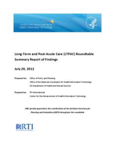 Medical informatics / International standards / Electronic health record / Patient safety / Office of the National Coordinator for Health Information Technology / Health care / Health information technology / Certification Commission for Healthcare Information Technology / Health / Medicine / Health informatics