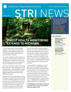 STRI NEWS stri.si.edu/sites/strinews AUG 22, 2014  Student researchers walk through