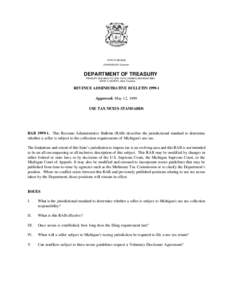 STATE OF MICHIGAN JOHN ENGLER, Governor DEPARTMENT OF TREASURY TREASURY BUILDING, P.O. BOX 15128, LANSING, MICHIGAN[removed]MARK A. MURRAY, State Treasurer