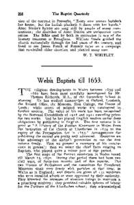 Protestantism in the United Kingdom / Baptist / Vavasor Powell / Baptist Union of Wales / Baptists / Joshua Thomas / Baptists in the United States / Separate Baptists in Christ