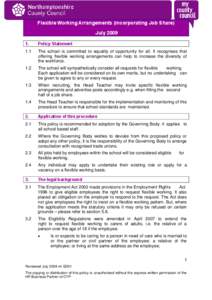 Flexible Working Arrangements (incorporating Job Share) July[removed]Policy Statement