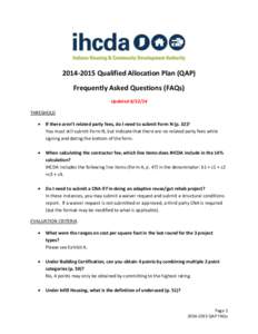 [removed]Qualified Allocation Plan (QAP) Frequently Asked Questions (FAQs) Updated[removed]THRESHOLD 