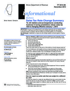 Illinois Department of Revenue  FY[removed]November[removed]informational