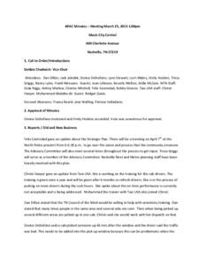 APAC Minutes – Meeting March 25, 2015 1:00pm Music City Central 400 Charlotte Avenue Nashville, TNCall to Order/Introductions