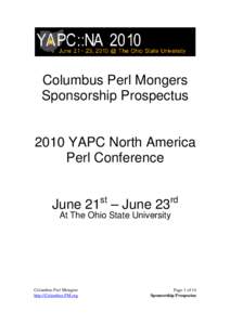 YAPC NA Sponsorship Prospectus