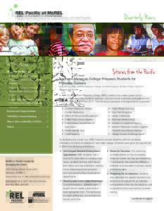 REL Pacific at McREL Regional Educational Laboratory of the Pacific July 2013, vol. 2  In this issue