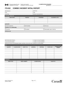 ITS-032 COMSEC INCIDENT INITIAL REPORT