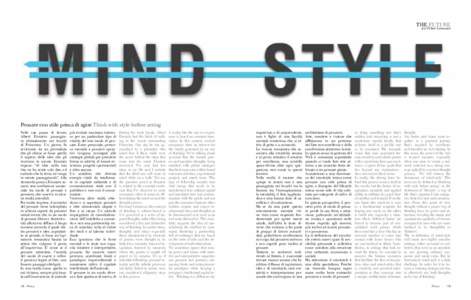 the future text Felice Limosani Pensare con stile prima di agire Think with style before acting Nelle sue pause di lavoro, Albert Einstein passeggiava abitualmente nei boschi