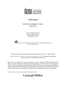 Microsoft Word - SCM Tech Report CMU-ISRfinal