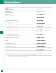 Directors and Auditors  Directory (As of June 30, 2009)