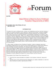 inForum Brief Policy Analysis April[removed]State Efforts to Meet the Early Childhood