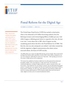 Postal Reform for the Digital Age