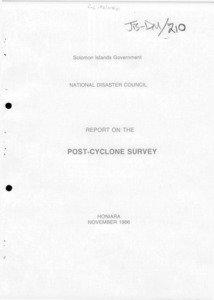 Report on the Post-Cyclone Survey