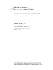 24  PECES INVASORES EN EL CENTRO DE MÉXICO Topiltzin Contreras-MacBeath,* María Teresa Gaspar-Dillanes, Leticia Huidobro-Campos y Humberto Mejía-Mojica