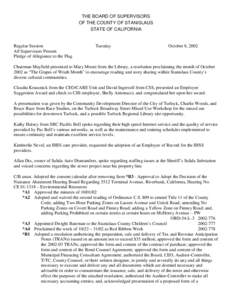 October 8, [removed]Board of Supervisors Minutes