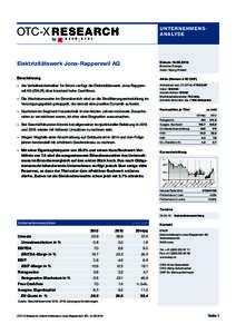 OTC-X RESEARCH UNTERNEHMENSANALYSE