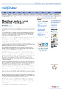 Woodburn Independent | Local News | Mount Angel teachers receive Chalkboard Project grant