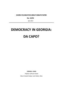 CICERO FOUNDATION GREAT DEBATE PAPER No[removed]April 2013