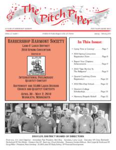 62 YEARS OF BARBERSHOP HARMONY Volume 62, Number 1