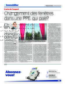 4 Immobilier  Tribune de Genève | Mardi 14 mai 2013 L’avis de l’expert