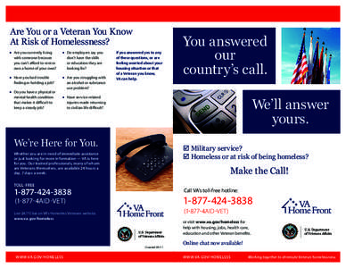 War / Homelessness / Veteran / VA loan / G.I. Bill / Peace / Veterans Benefits Administration / Homelessness in the United States / United States Department of Veterans Affairs / National Coalition for Homeless Veterans / United States