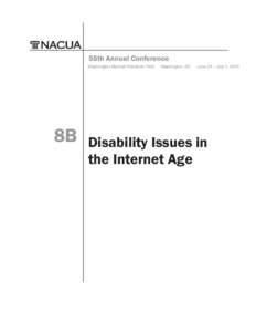 55th Annual Conference Washington Marriott Wardman Park · Washington, DC · June 28 – July 1, 2015 8B  Disability Issues in