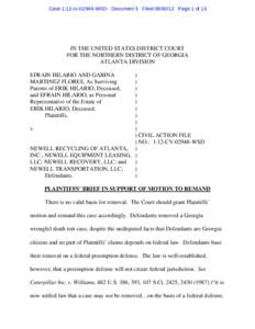 Case 1:12-cvWSD Document 5 FiledPage 1 of 13  IN THE UNITED STATES DISTRICT COURT FOR THE NORTHERN DISTRICT OF GEORGIA ATLANTA DIVISION EFRAIN HILARIO AND GABINA